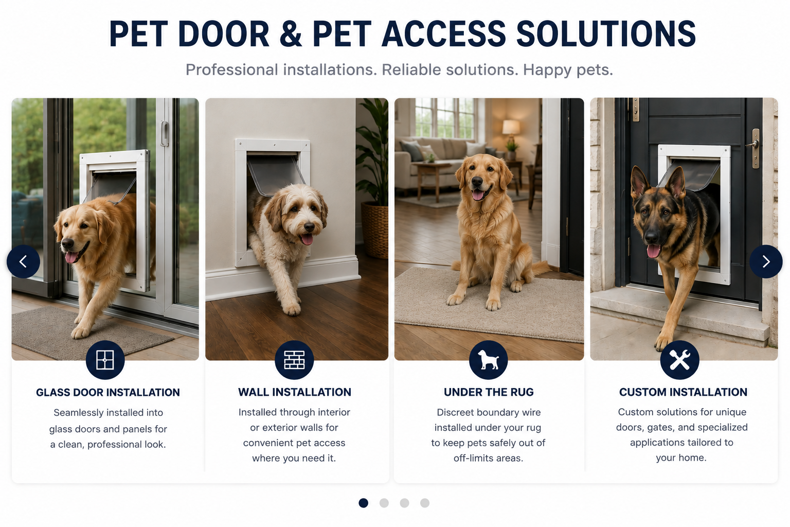 Custom dog door installation
